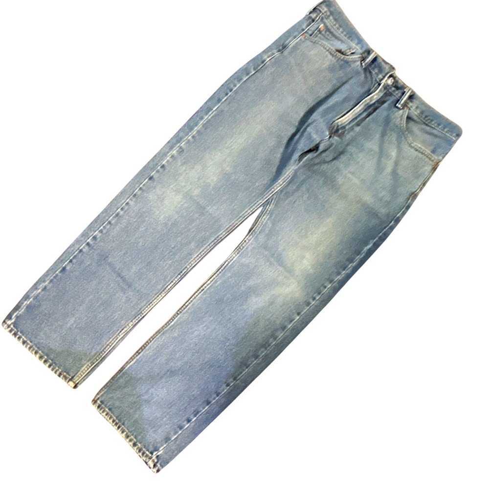 Levis 505 Straight Leg Jeans Light Wash 35x32 denim streetwear y2k
